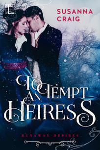 Cover of To Tempt and Heiress [man and woman embrace in snow]